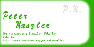 peter maszler business card